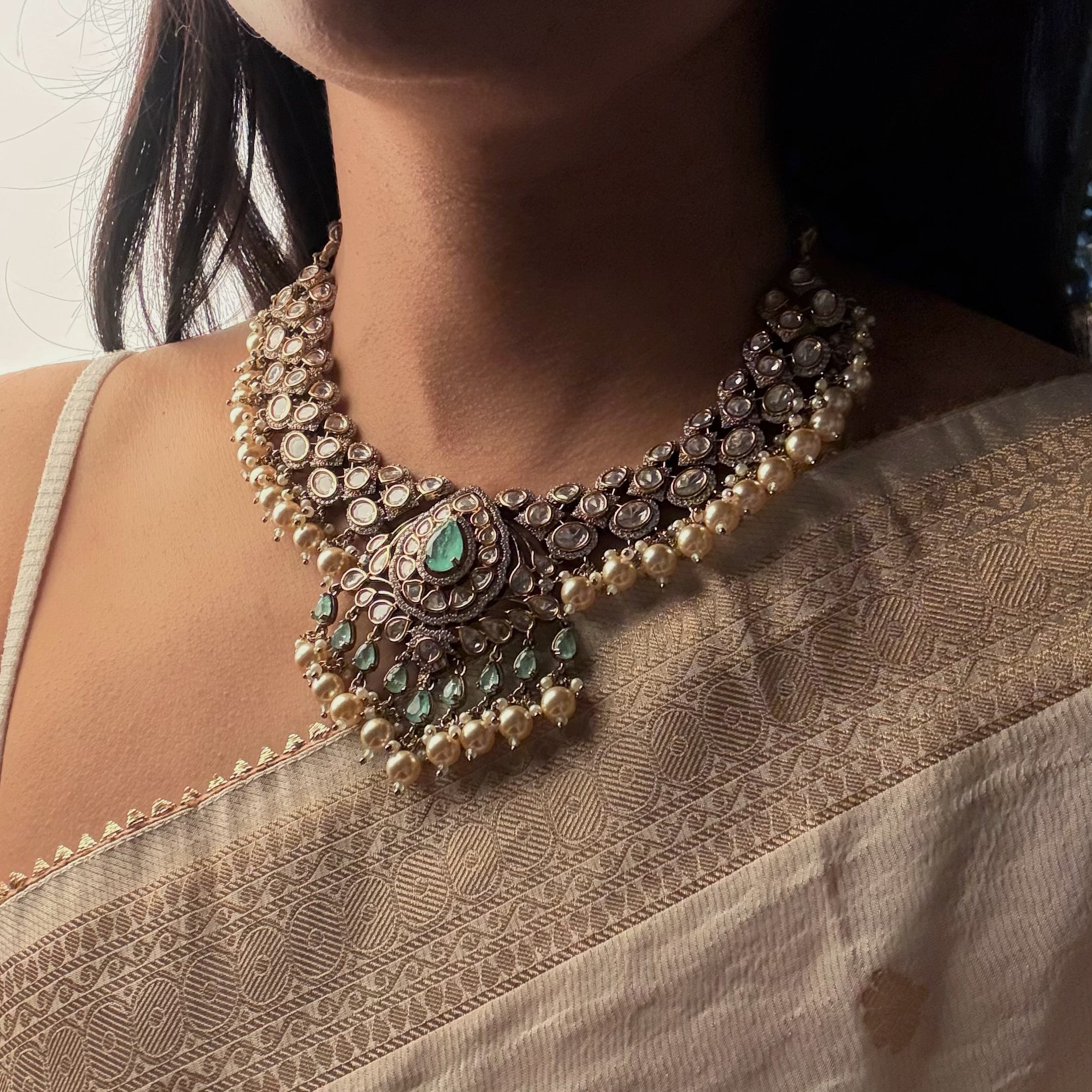 Reba Polki Bridal Necklace Set