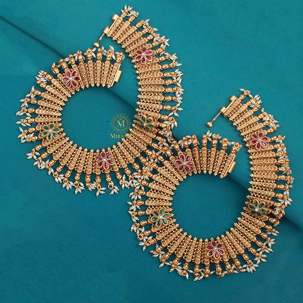 Mahita Pearl Antique Designer Anklets