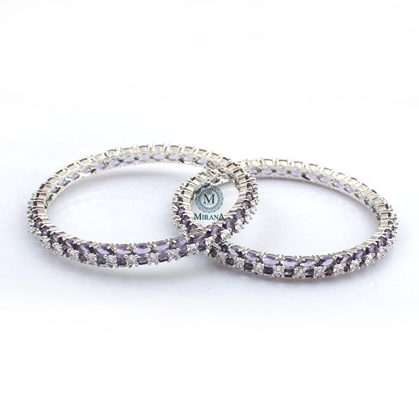 Dania Lavender CZ Designer Bangles