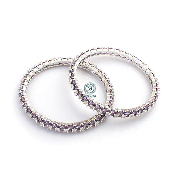 Dania Lavender CZ Designer Bangles