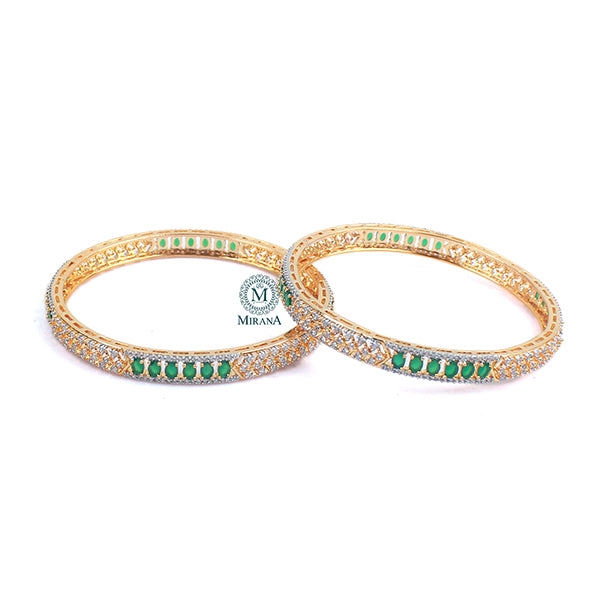 Bailey Green CZ Designer Bangles