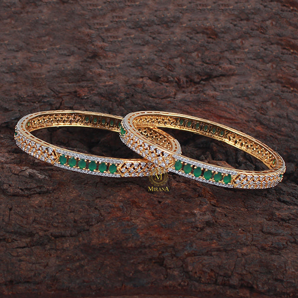 Bailey Green CZ Designer Bangles