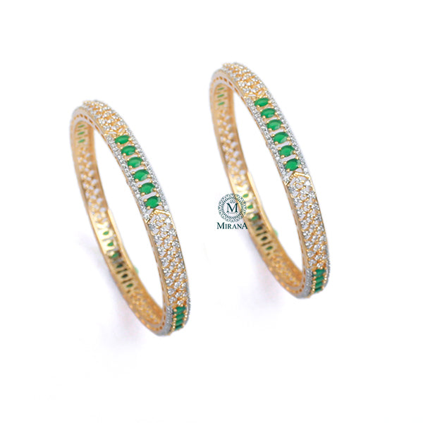 Bailey Green CZ Designer Bangles