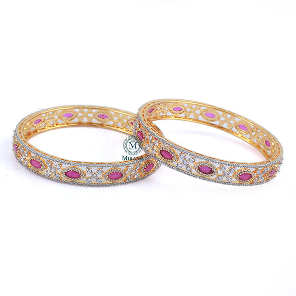 Hailey Ruby CZ Designer Bangles