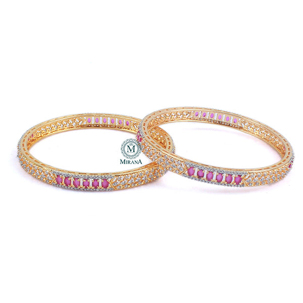 Bailey Ruby CZ Designer Bangles