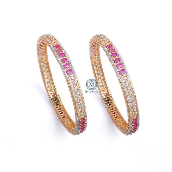Bailey Ruby CZ Designer Bangles