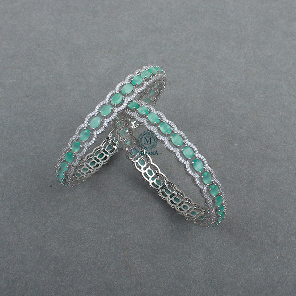 Laura Pastel Blue CZ Designer Bangles
