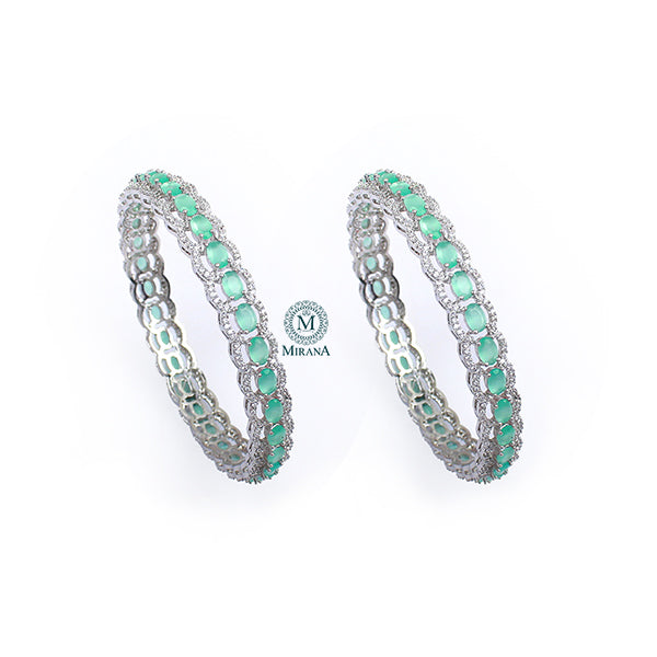 Laura Pastel Blue CZ Designer Bangles