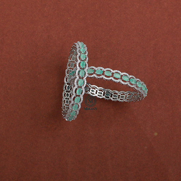 Laura Pastel Blue CZ Designer Bangles
