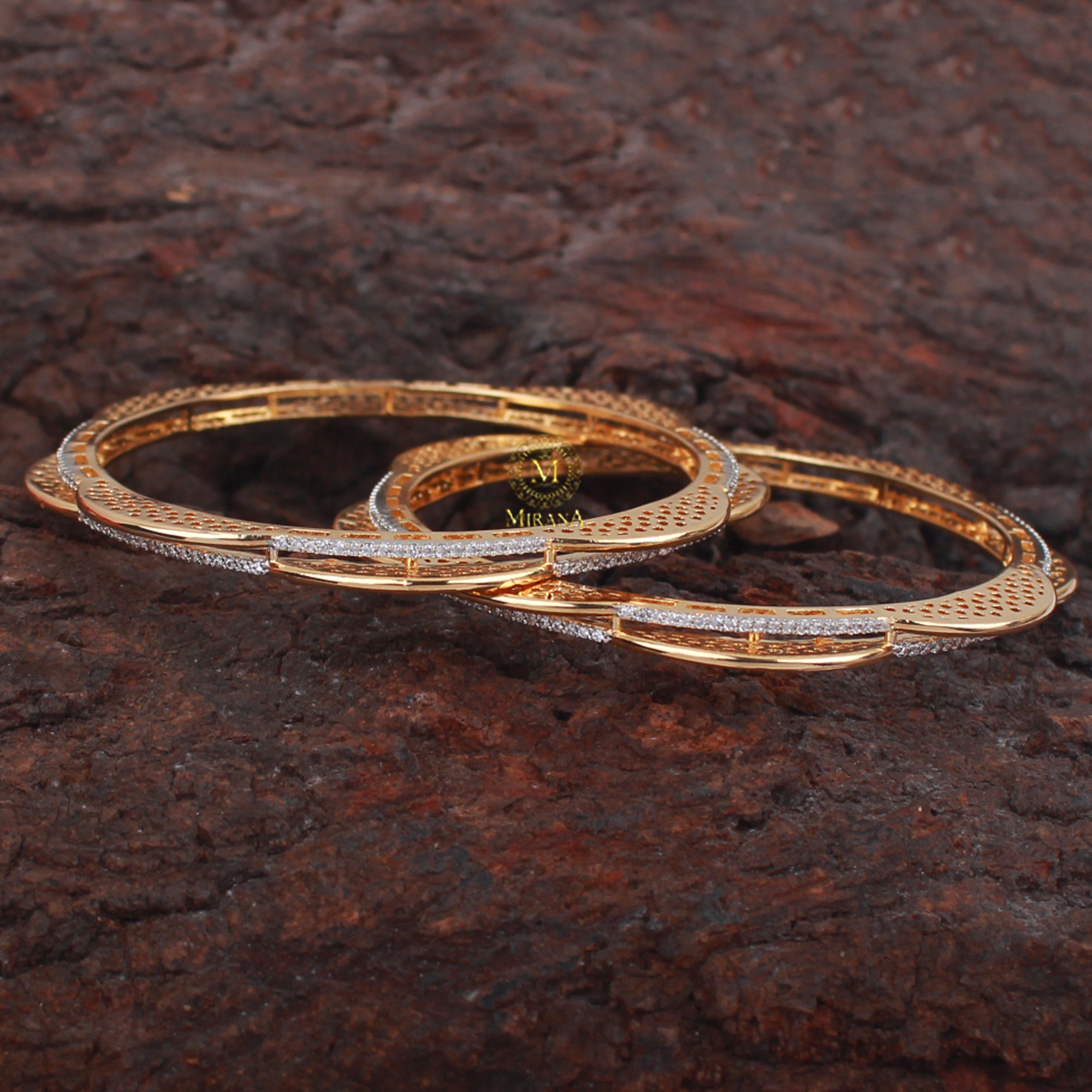 Ruthie CZ Designer Bangles