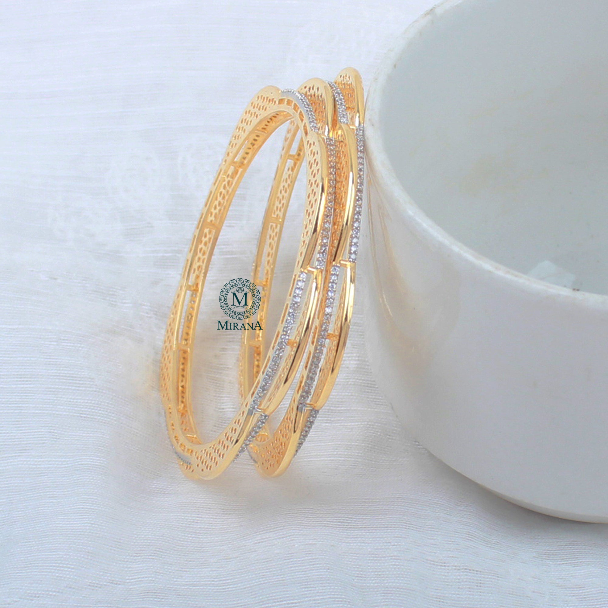 Ruthie CZ Designer Bangles