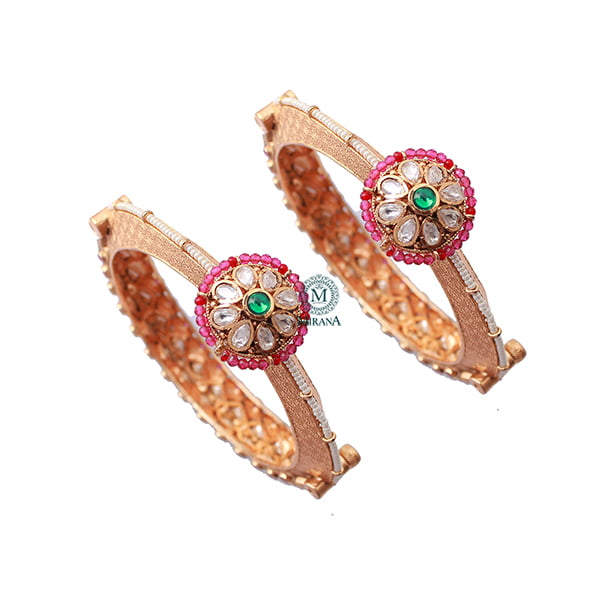 Roshita Ruby Green Antique Designer Bangles
