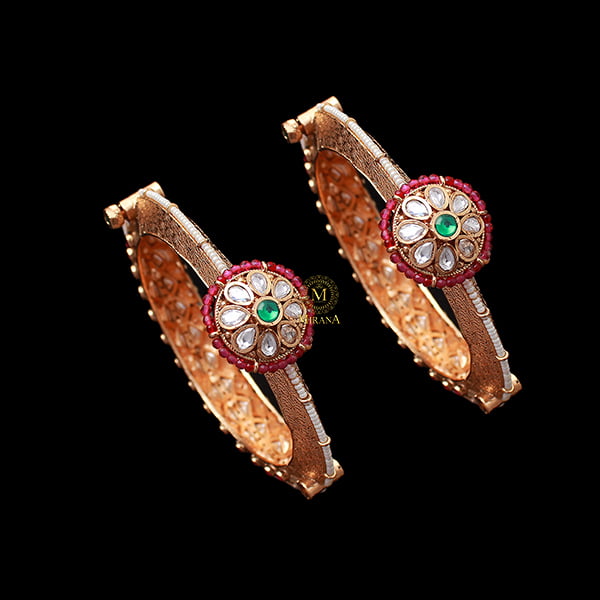 Roshita Ruby Green Antique Designer Bangles