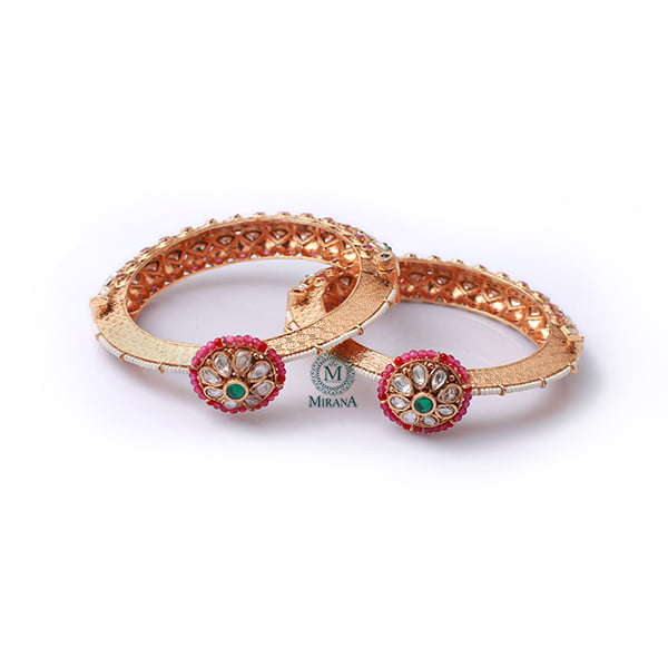 Roshita Ruby Green Antique Designer Bangles