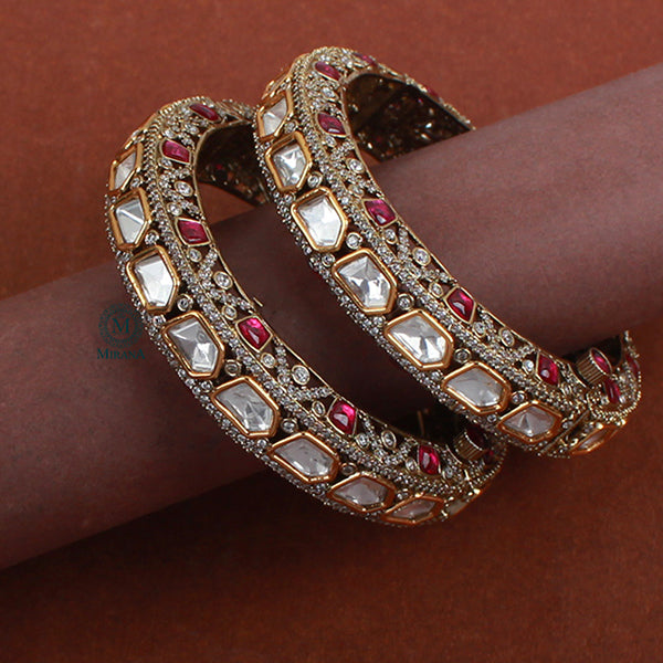 Radhika Ruby Polki Designer Bangles