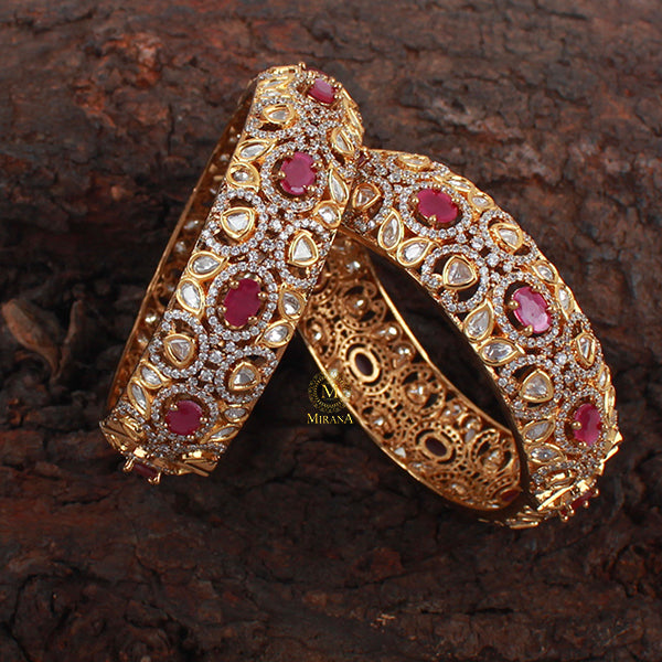 Kajal Ruby Polki Designer Bangles