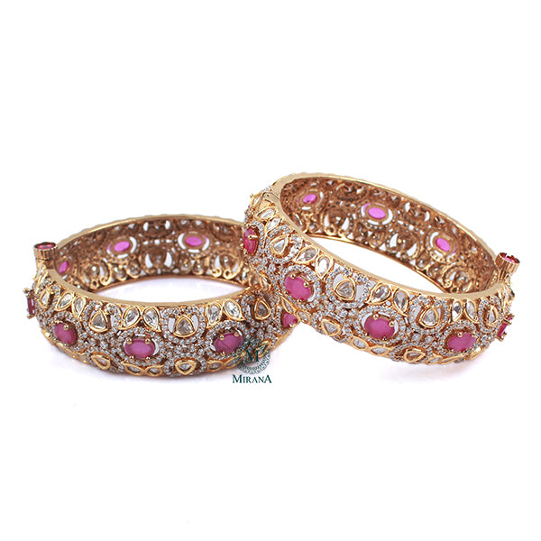 Kajal Ruby Polki Designer Bangles
