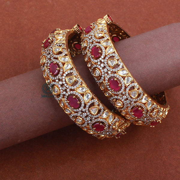 Kajal Ruby Polki Designer Bangles