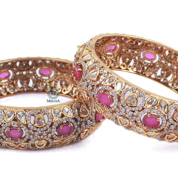 Kajal Ruby Polki Designer Bangles