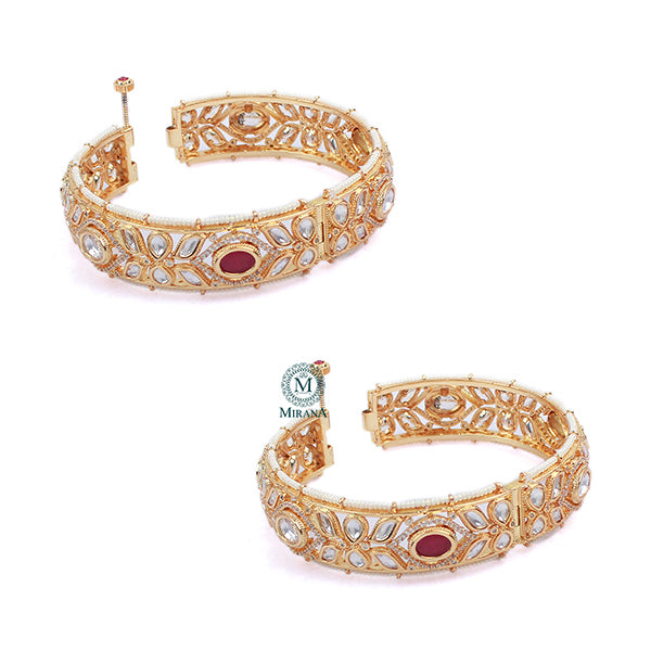 Chahat Ruby Polki Designer Bangles