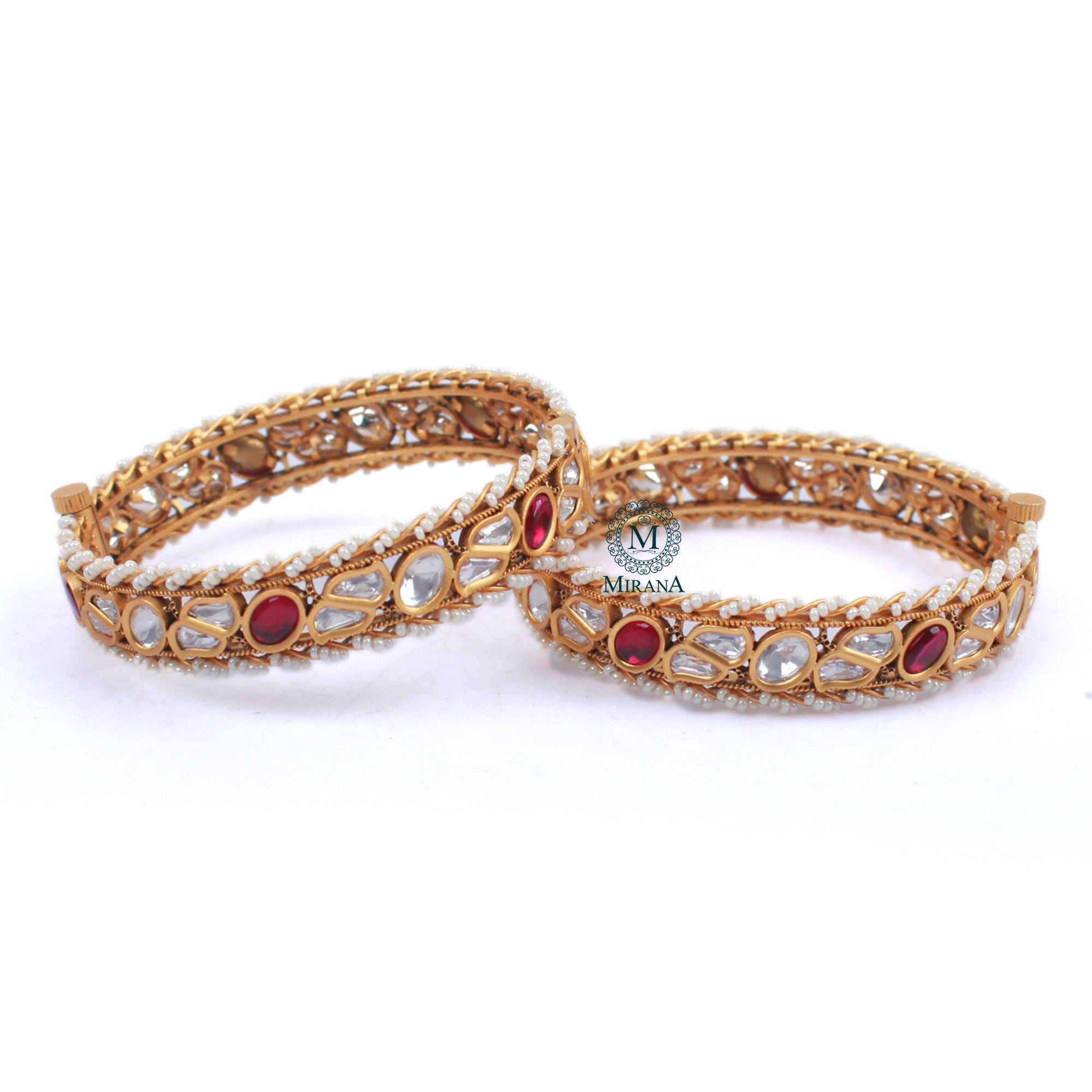 Yogita Ruby Polki Designer Bangles