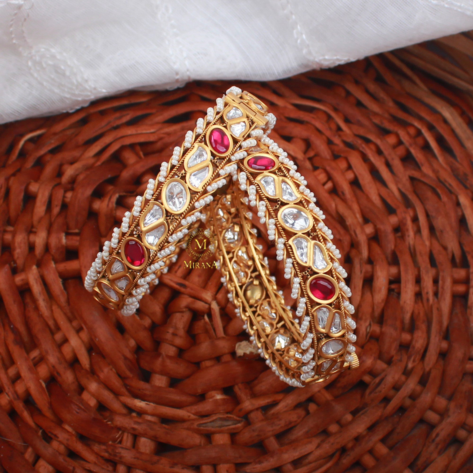 Yogita Ruby Polki Designer Bangles