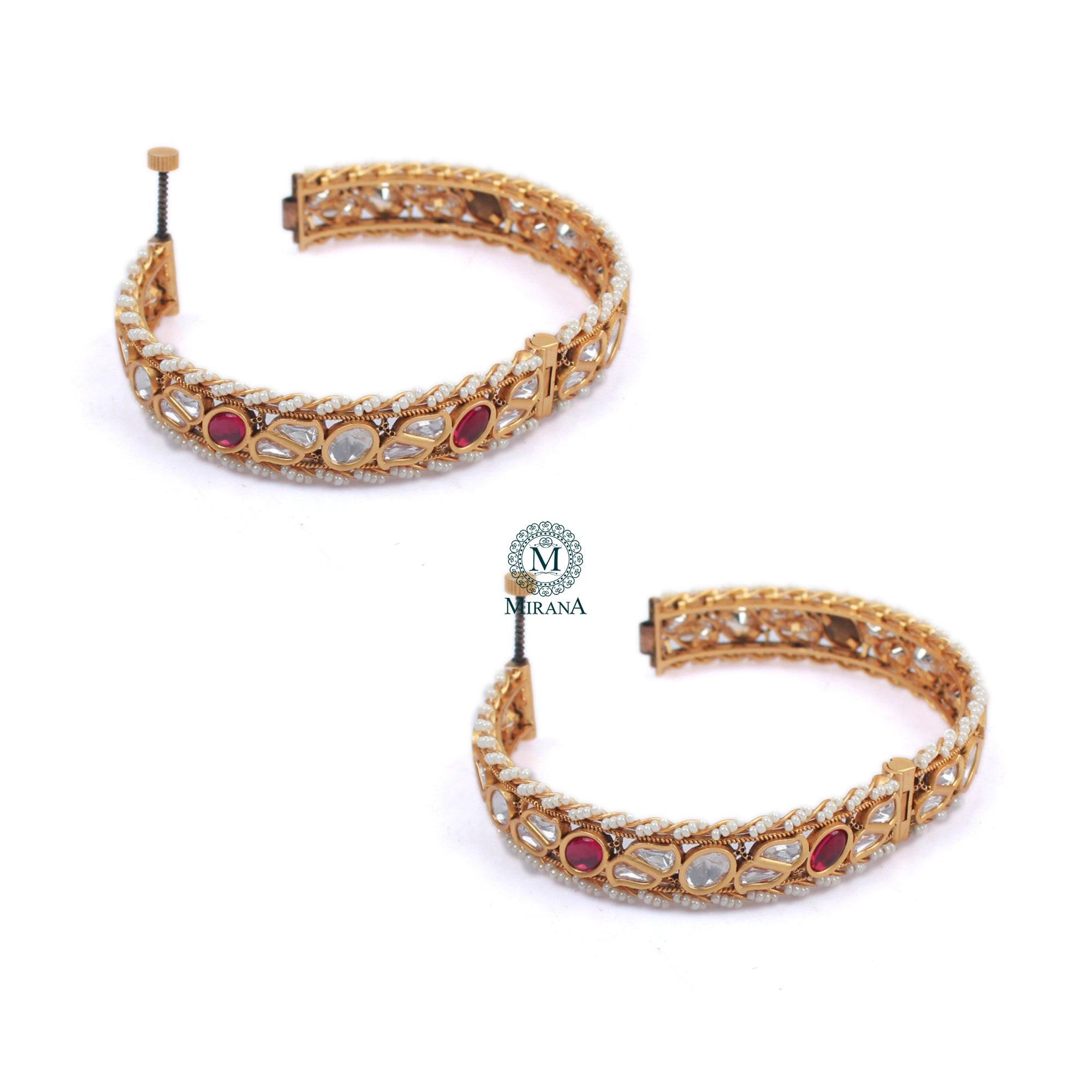 Yogita Ruby Polki Designer Bangles