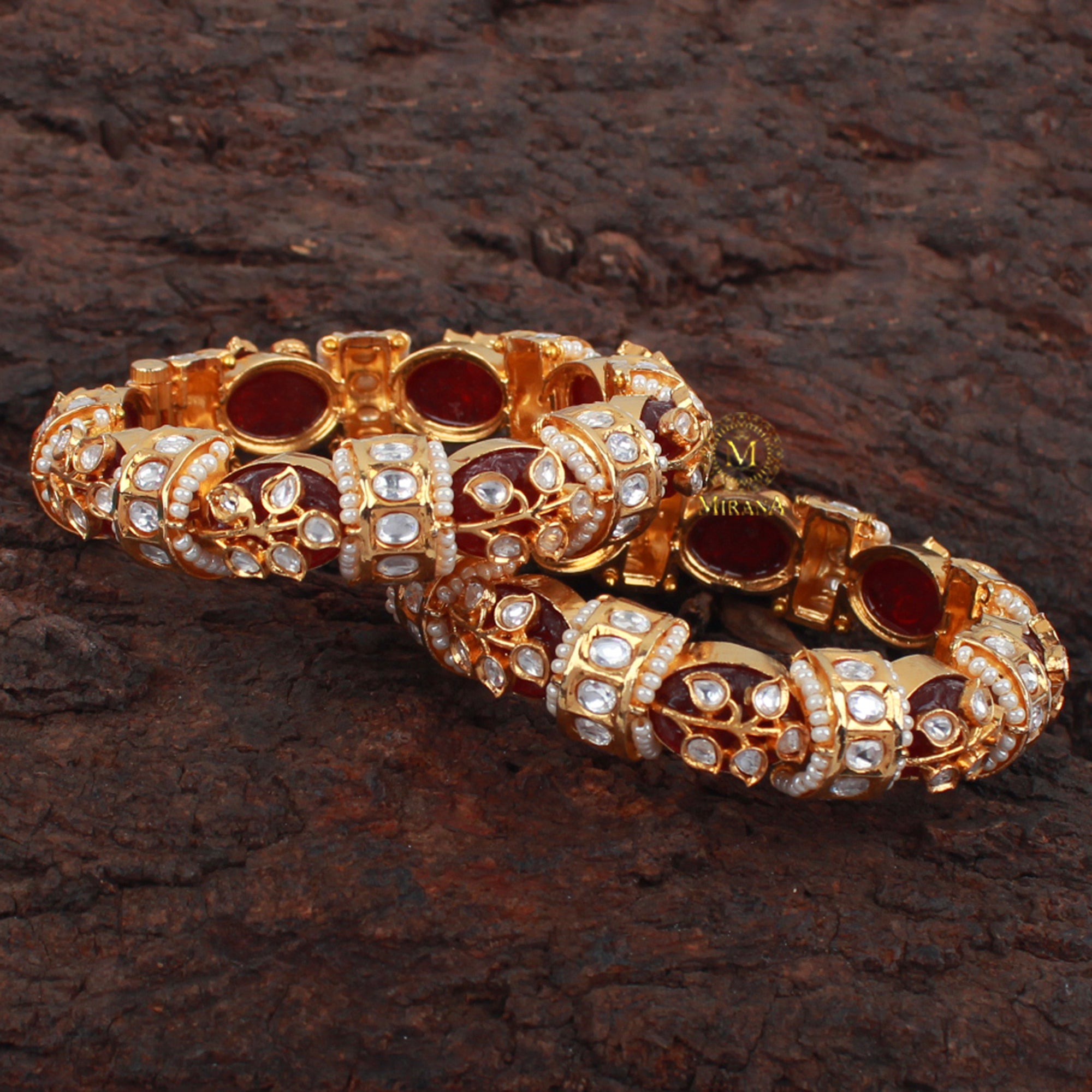 Roop Ruby Polki Designer Bangles