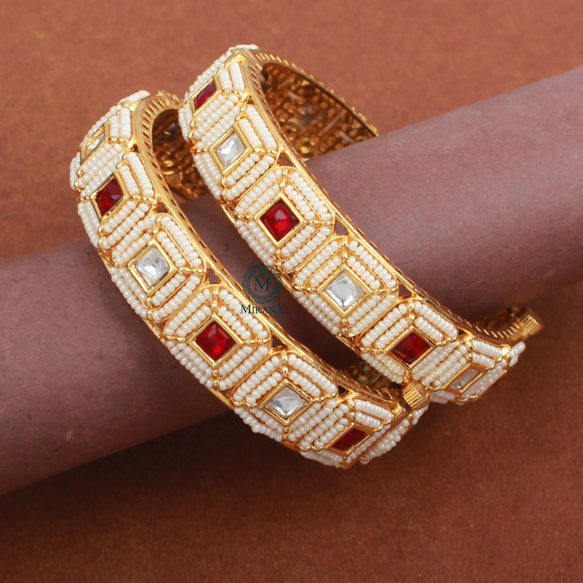 Ishika Ruby Polki Designer Bangles