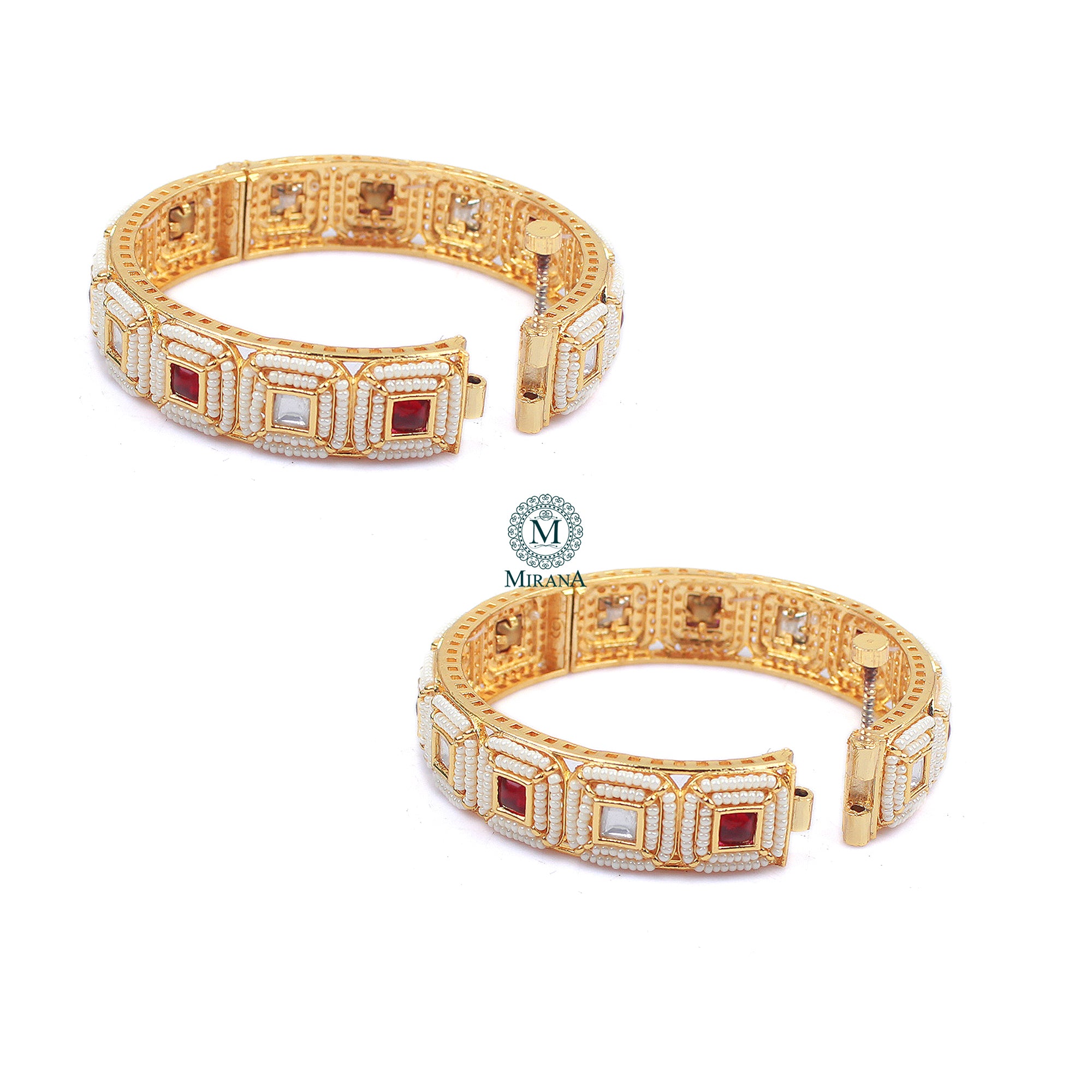 Ishika Ruby Polki Designer Bangles