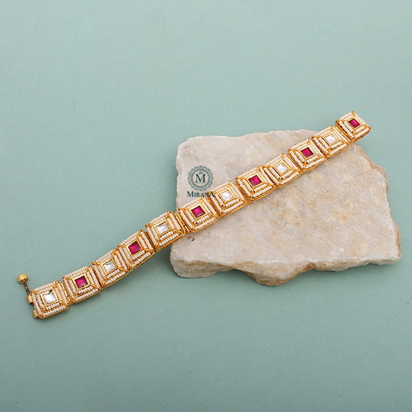 Trishana Ruby Polki Designer Bracelet