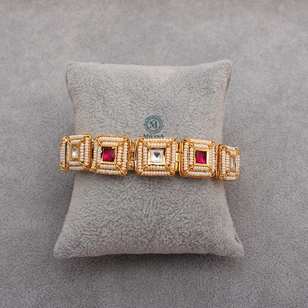 Trishana Ruby Polki Designer Bracelet