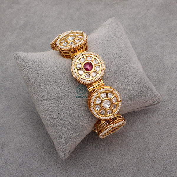 Dhanvi Ruby Polki Designer Bracelet
