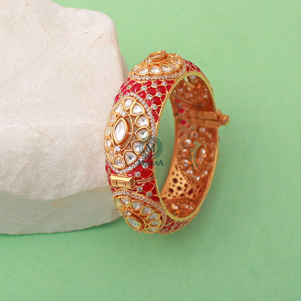 Divya Ruby Polki Designer Bracelet