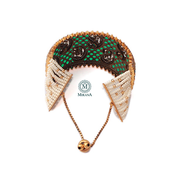 Aahana Emerald Green Polki Designer Bracelet