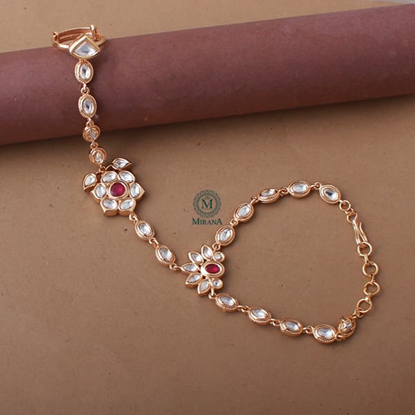 Palak Ruby Polki Designer Bracelet