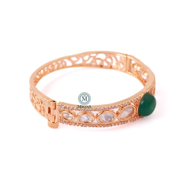Prachi Emerald Green Polki Bracelet
