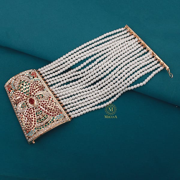 Ihita Pearl Jadau Designer Handcuff