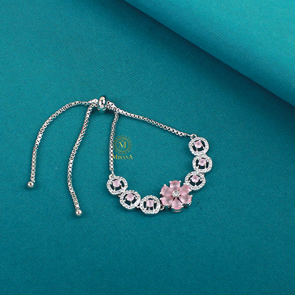 Rylie Pastel Pink CZ Designer Bracelet