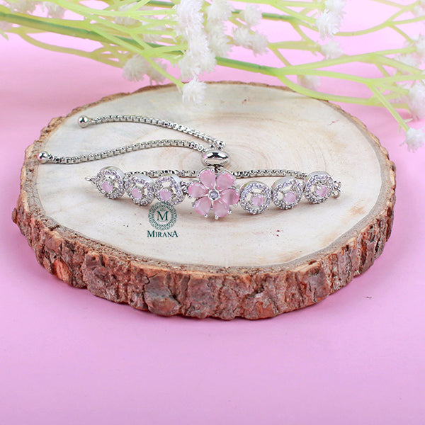 Rylie Pastel Pink CZ Designer Bracelet