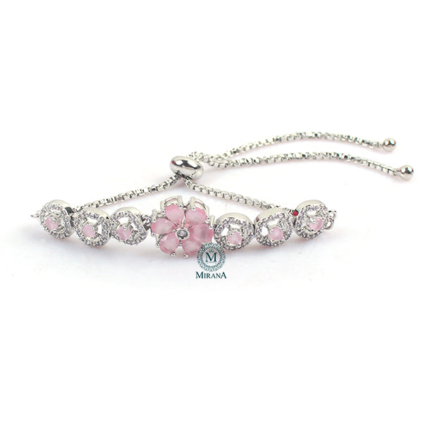 Rylie Pastel Pink CZ Designer Bracelet