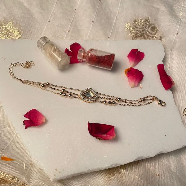 Tejas Polki Rakhi Designer Bracelet