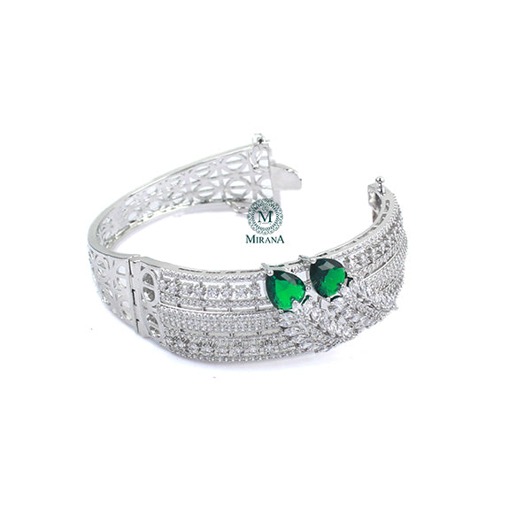 Riley Emerald Green CZ Designer Bracelet