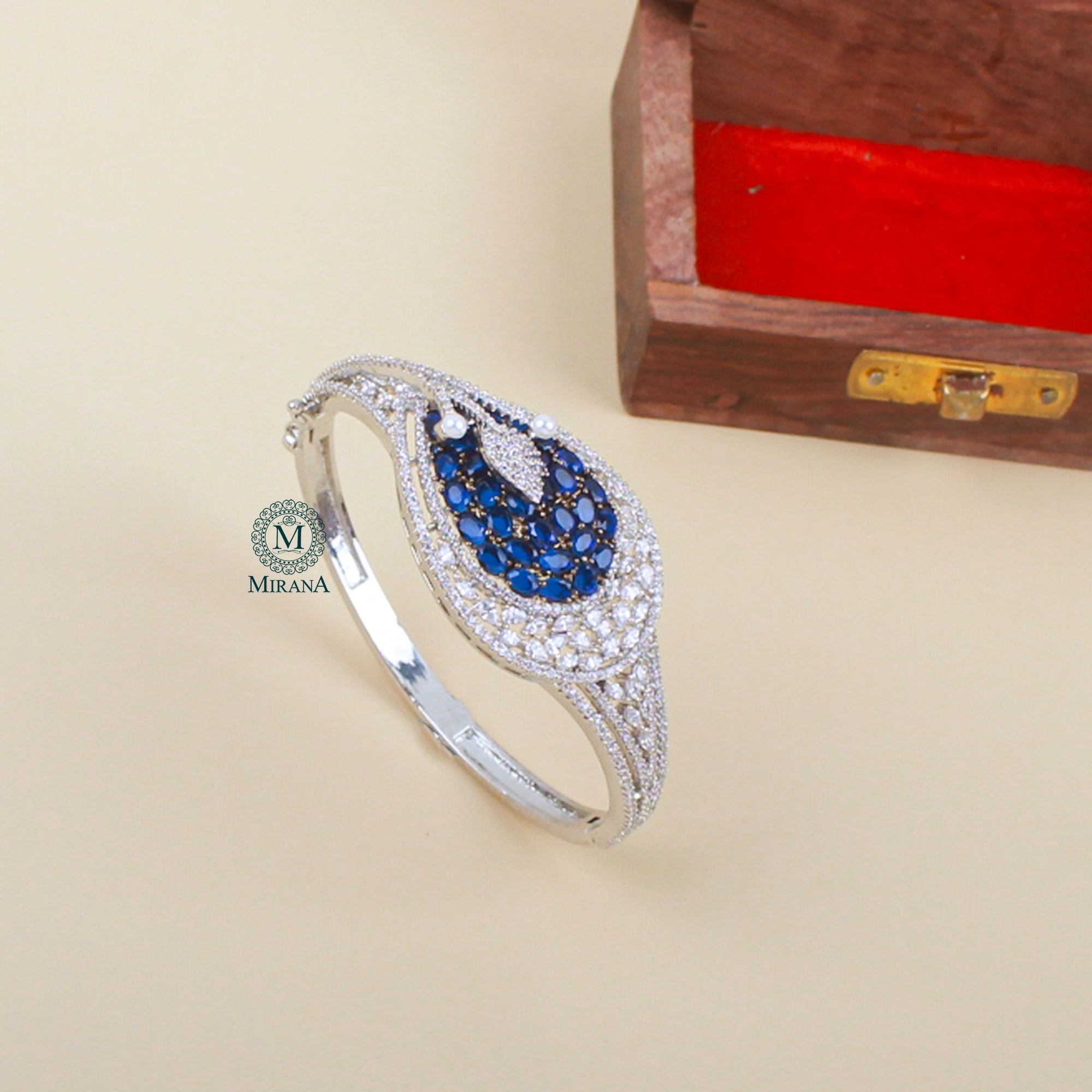 Hailey Sapphire Blue CZ Designer Bracelet
