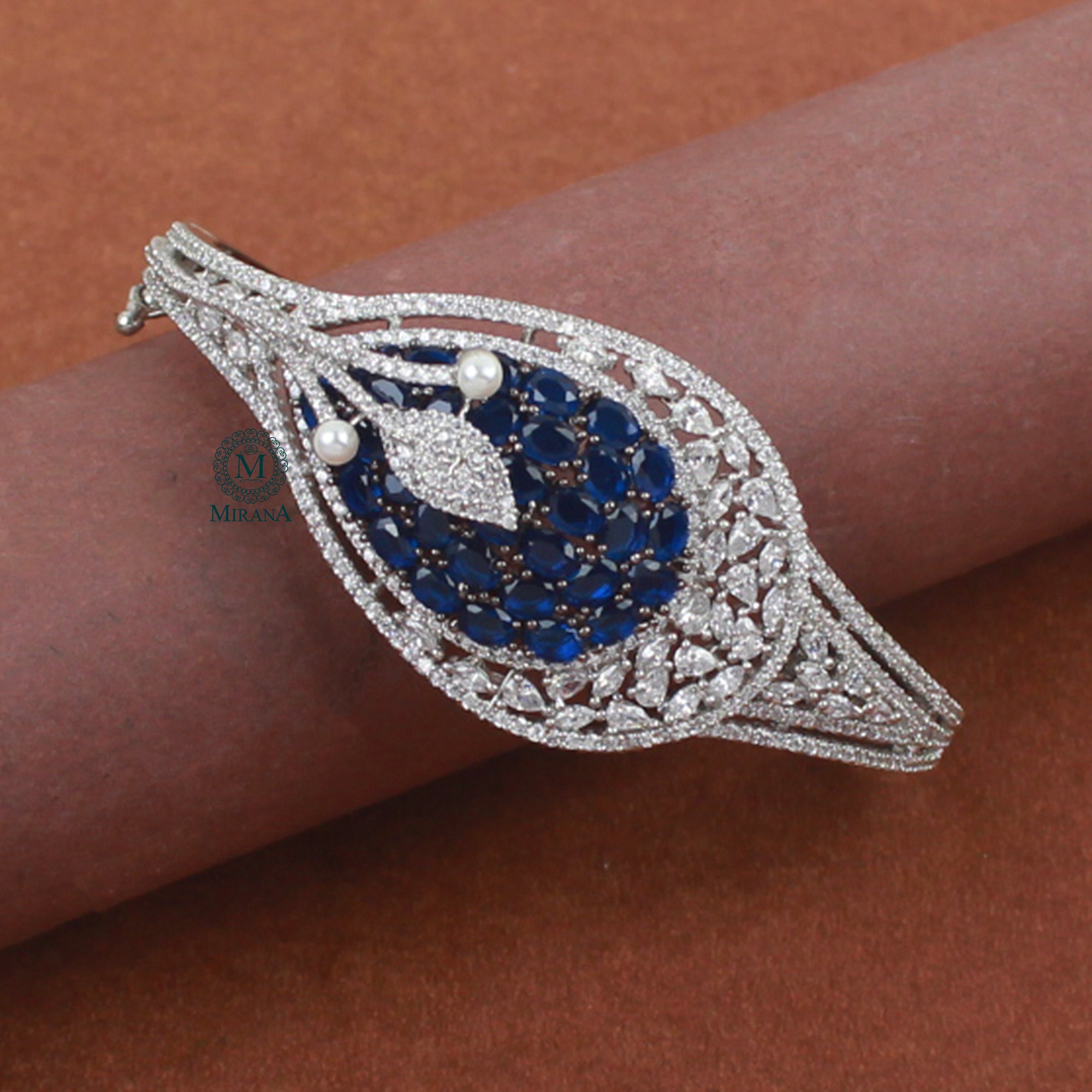 Hailey Sapphire Blue CZ Designer Bracelet