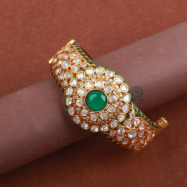 Morya Emerald Green Polki Designer Bracelet