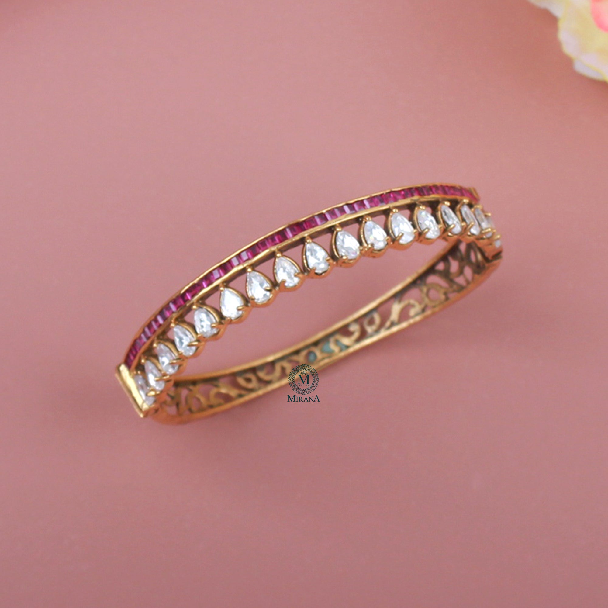 Sampriti Ruby Polki Designer Bracelet