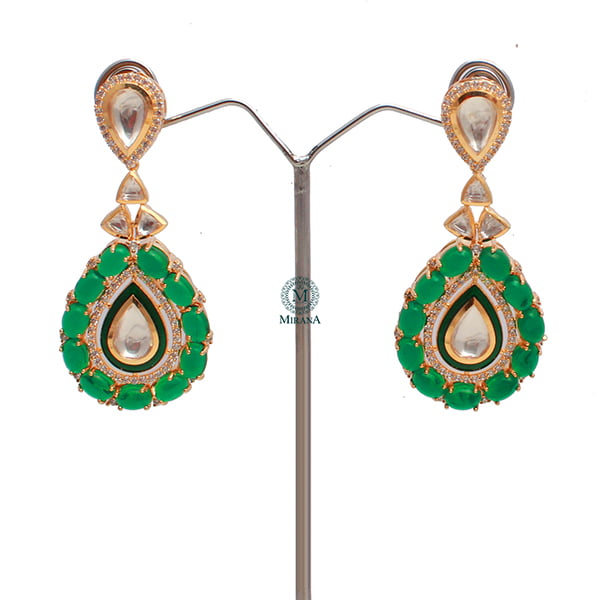 Morya Emerald Green Polki Choker Set