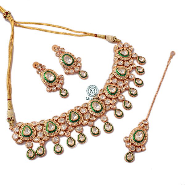 Radhika Emerald Green Polki Choker Set