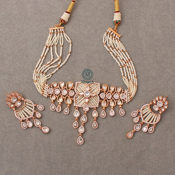 Kiya Pearl Polki Designer Choker Set